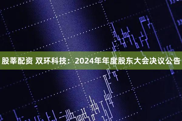 股莘配资 双环科技：2024年年度股东大会决议公告