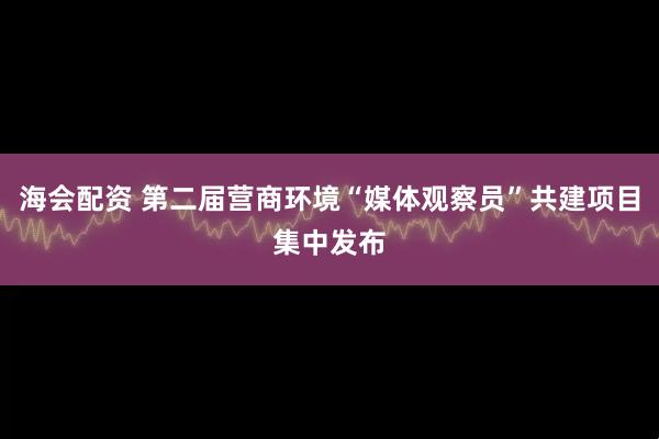 海会配资 第二届营商环境“媒体观察员”共建项目集中发布
